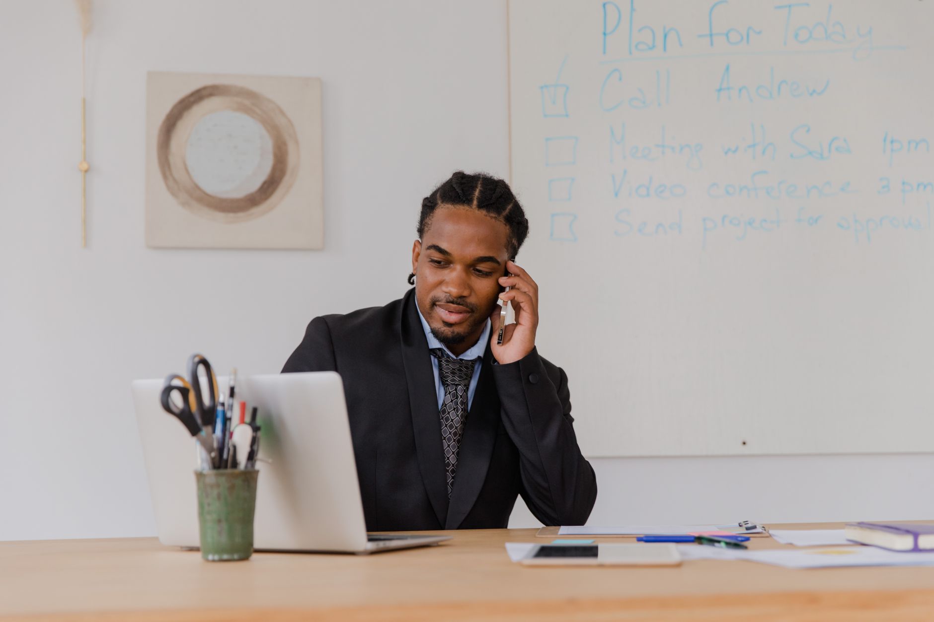 entrepreneur presenting proposal to client